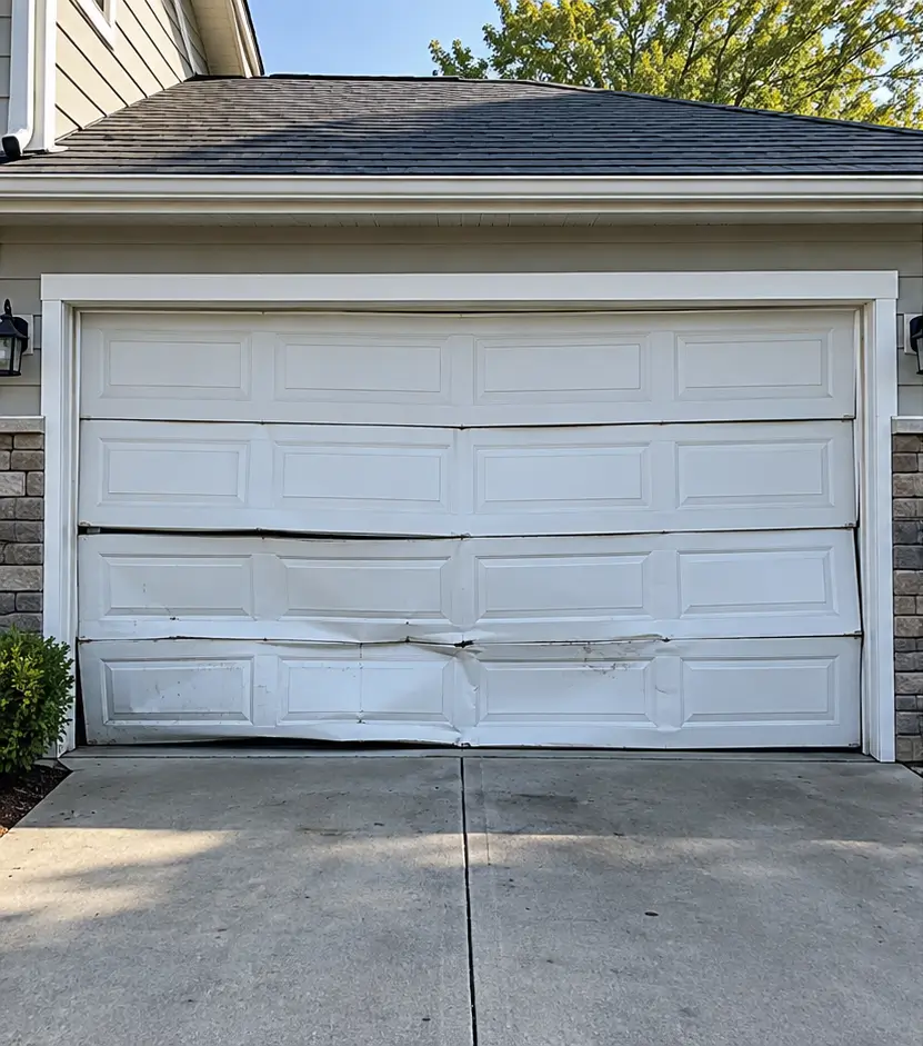 Before garage door panel repair in Galveston TX