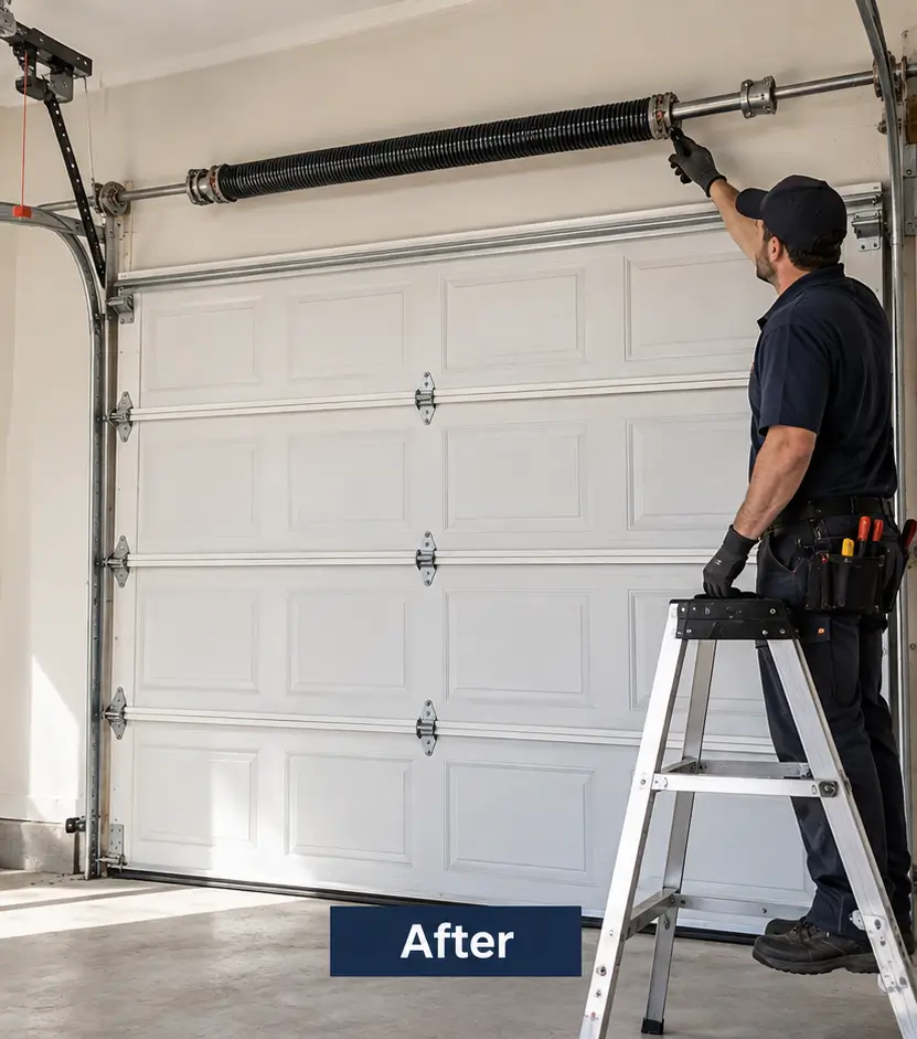 After garage door spring repair in Galveston TX