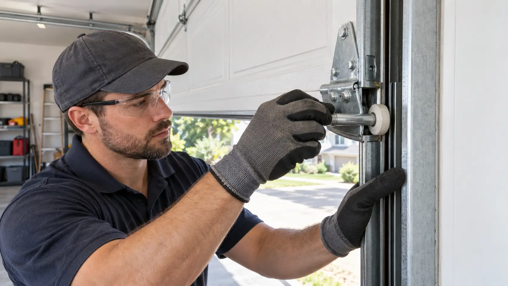 Garage door roller stem alignment service in Galveston TX