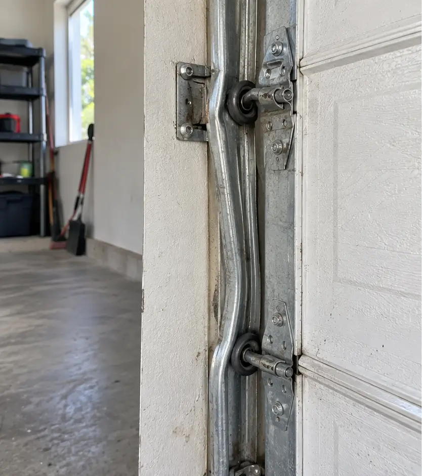 Before garage door track repair in Galveston TX