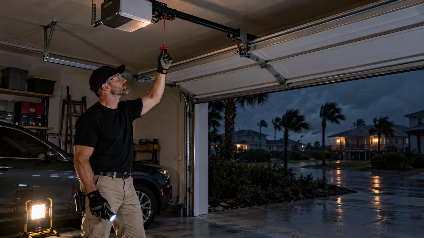 Emergency garage door power outage assistance in Galveston TX
